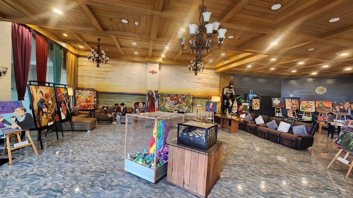 Lobby of Paragon Hotel and Suites becomes a gallery of Jed Steven Cunanan’s artworks.