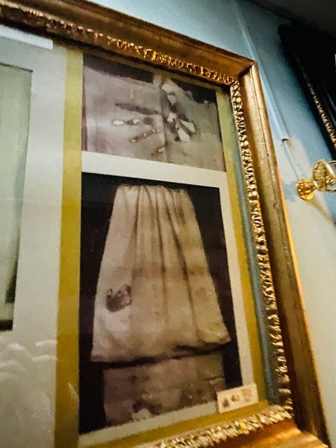 Artifacts with burn marks believed to belong from souls in purgatory asking for prayers.