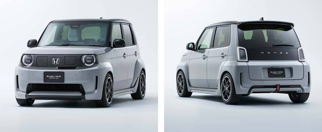 THE front and rear views highlight the model’s wide stance and clean lines.