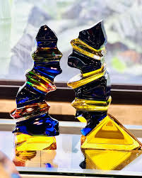 ‘We Are Obsessed With the Truth,’ 45.5 x 17.5 x 16.5cm Medium: Optical glass and recycled glass.