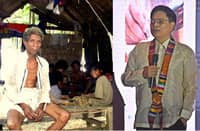 Composite image. Mamanwa people (left) and SC Associate Justice Mario Lopez (right).