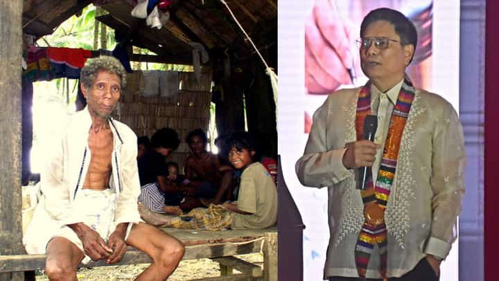 Composite image. Mamanwa people (left) and SC Associate Justice Mario Lopez (right).