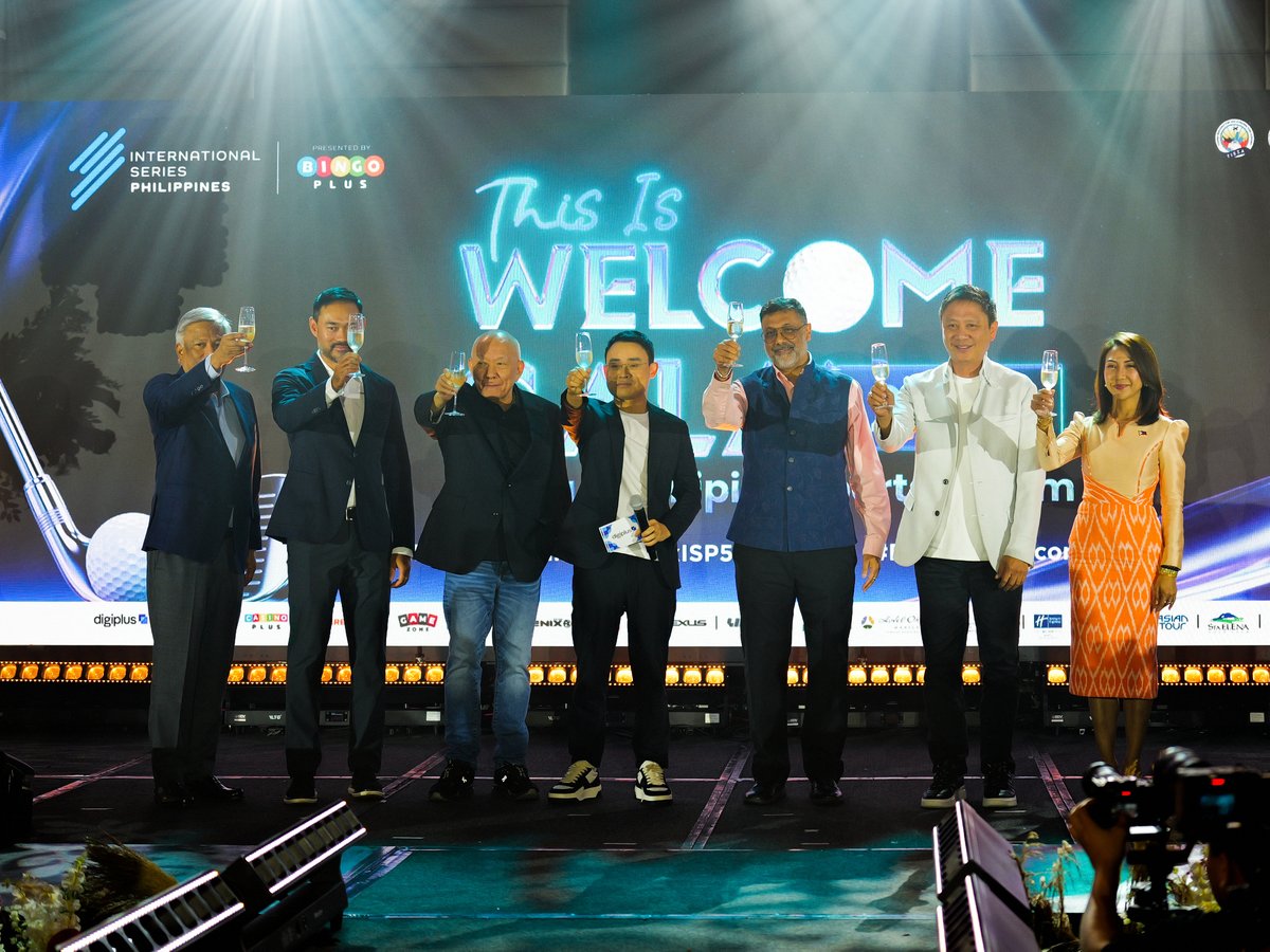 Top executives raising a toast at the International Series Philippines (ISP) presented by BingoPlus Welcome Gala.