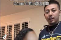 Screencap of a content creator making his sister participate in the "Emily Blind Prank" on TIkTok.