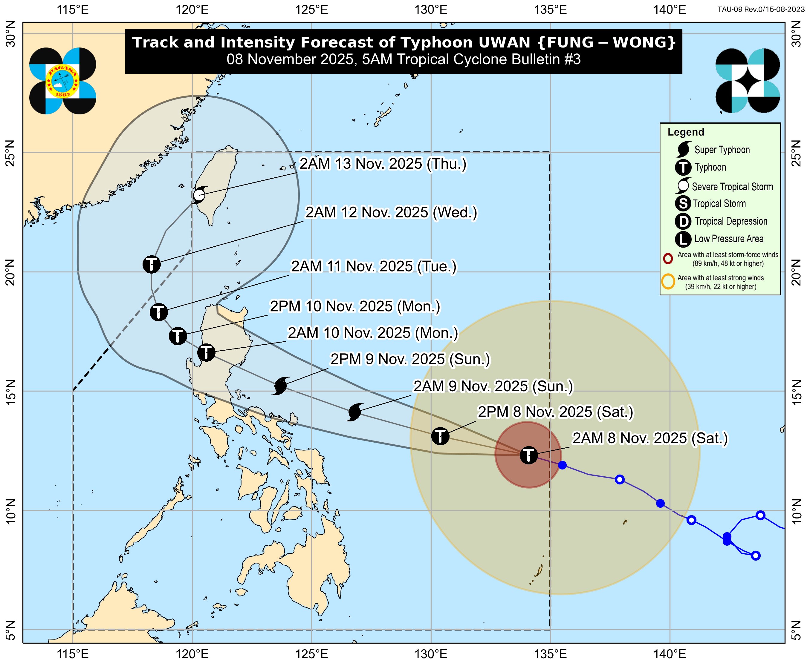 Typhoon Uwan strengthens over Philippine Sea, may reach super typhoon strength before landfall