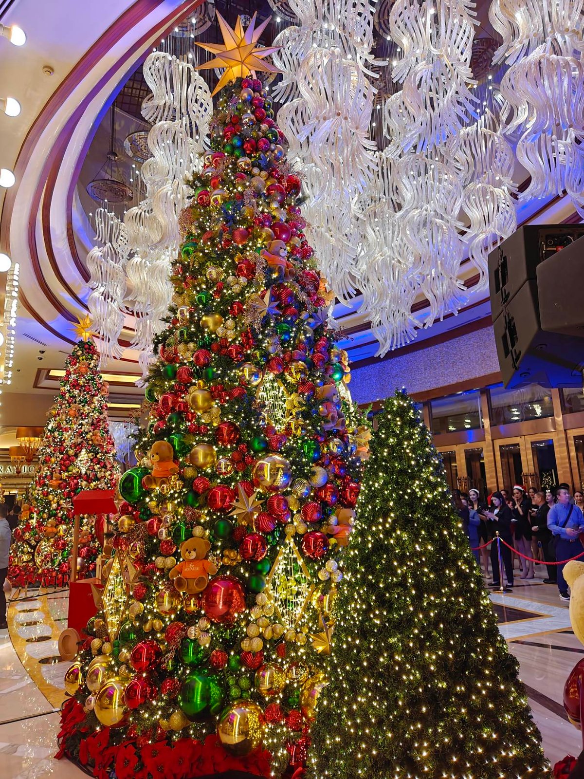 Solaire welcomes the Christmas season not just with one tree but a forest many all throughout its property.