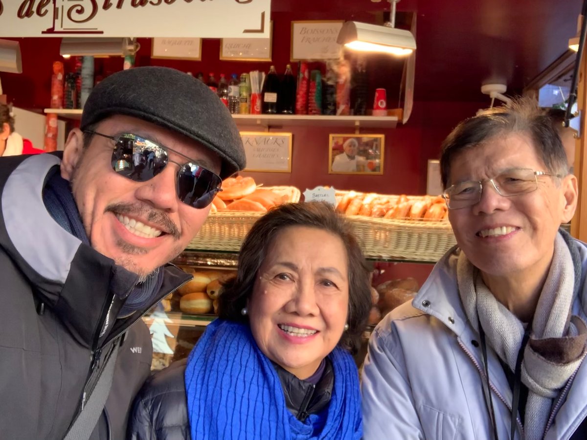 The author, with his parents, Dr. Esperanza Cabral, a cardiologist and former Secretary of Social Welfare and Development and former Secretary of Health, and Dr. Bienvenido Cabral, an ophthalmologist.