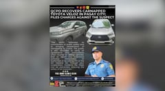 QCPD recovers stolen Toyota Veloz in Pasay