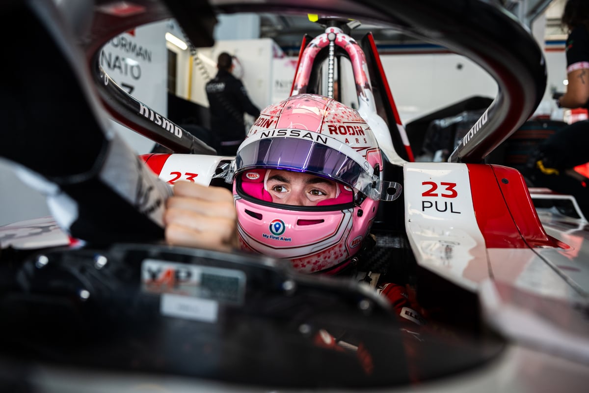 FOCUSED inside the Nissan e-4ORCE 05, Pulling prepares for another run in Valencia.