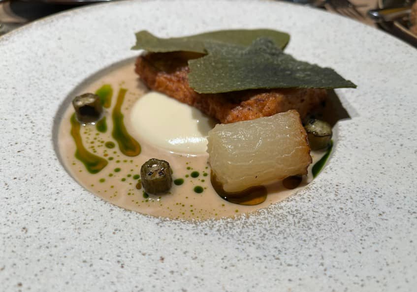 Halibut in Taro-Based Sinigang.