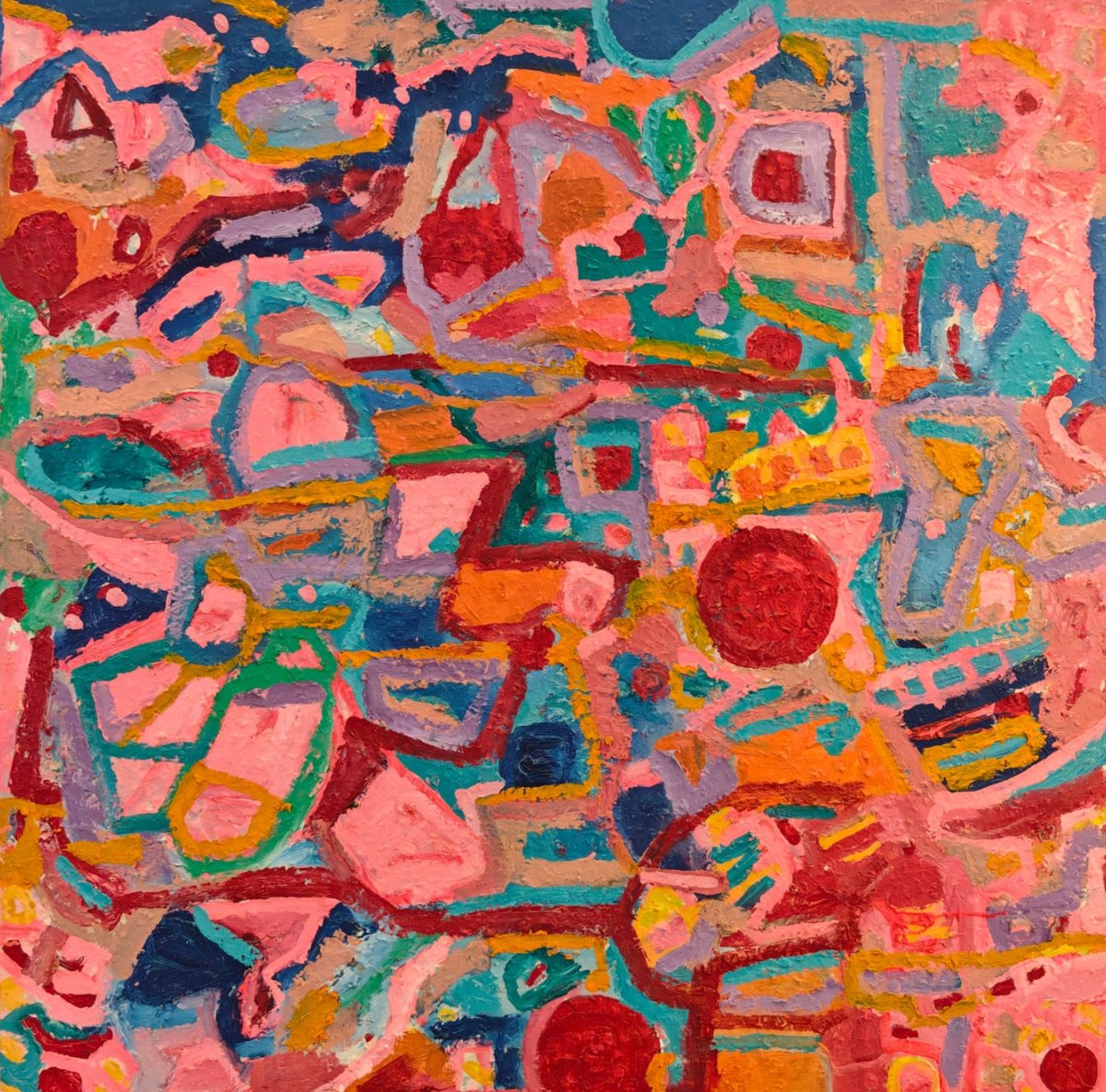 ‘The Reflex 35’ (oil on canvas, 4 by 4 feet, 2025).