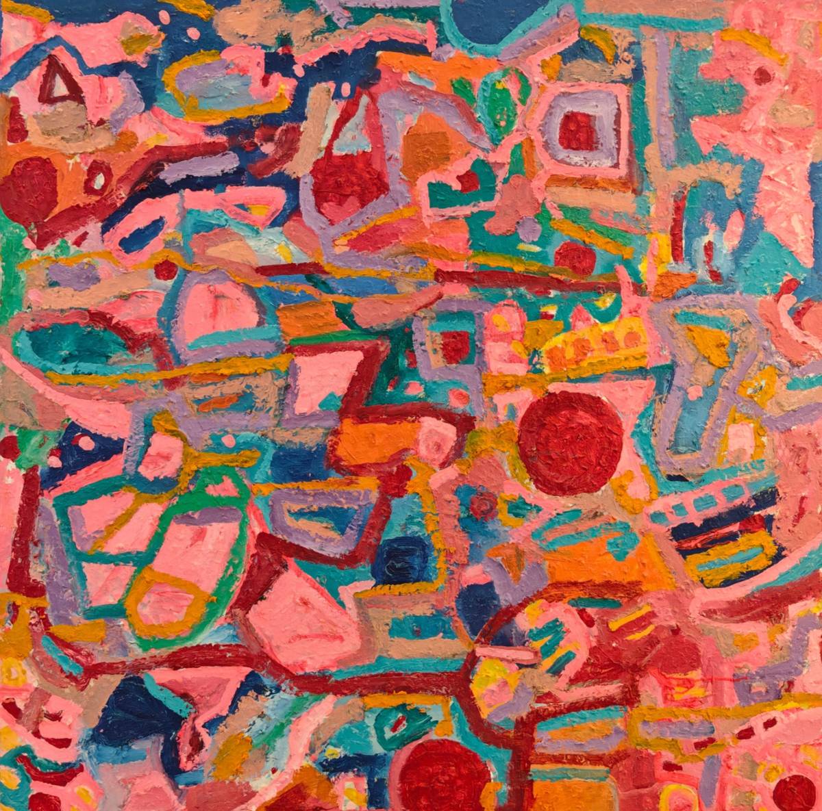‘The Reflex 35’ (oil on canvas, 4 by 4 feet, 2025).