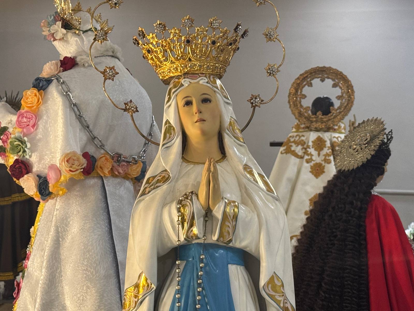 Patron Saints and Religious Images from different Parishes and Privately owned are now in display at Patrones Y Titulares Exhibit