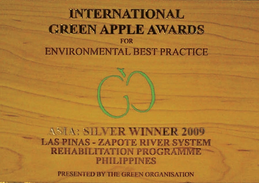 International Green Apple Award for Environmental BestPractice (2009) for the “Sagip Ilog” River Rehabilitation Program from the Green Organization of London in 2009.