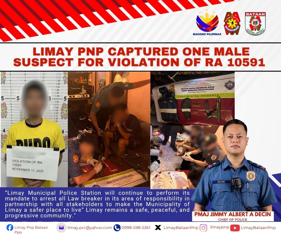 Police arrests suspect for loose firearm in Bataan