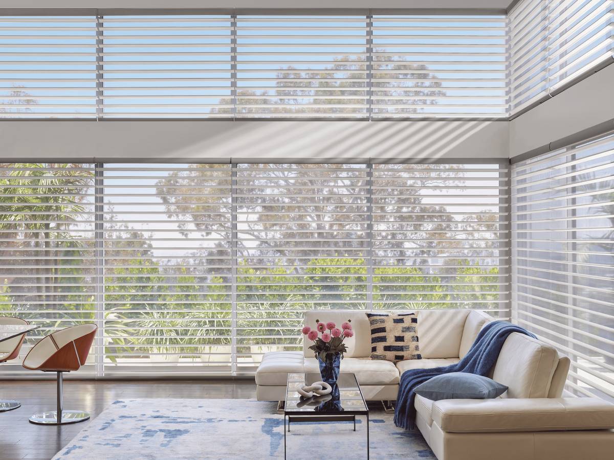 Soften sunlight beautifully with Hunter Douglas Silhouette Window Shadings.