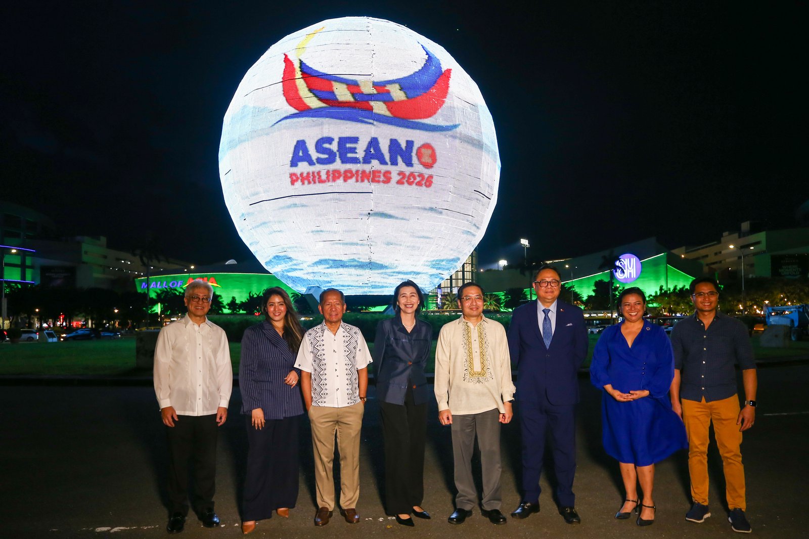 The Presidential Communications Office and SM Supermalls illuminate the iconic SM Mall of Asia Globe to mark the National Launch of the Philippine Chairmanship of ASEAN 2026 on Friday evening, 14 November 2025.
