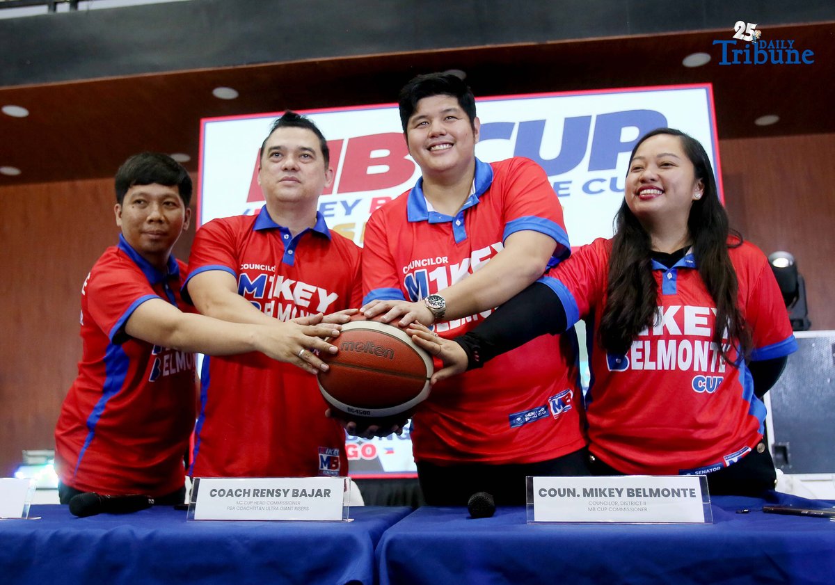 Quezon City District 2 Councilor Mikey Belmonte leads the press conference for MB Cup Season 2 at the MRB Gym on Friday, 14 November. The citywide grassroots basketball league — now composed of 114 teams — aims to develop young athletes in Quezon City and build a sustainable sports program for long-term youth development.