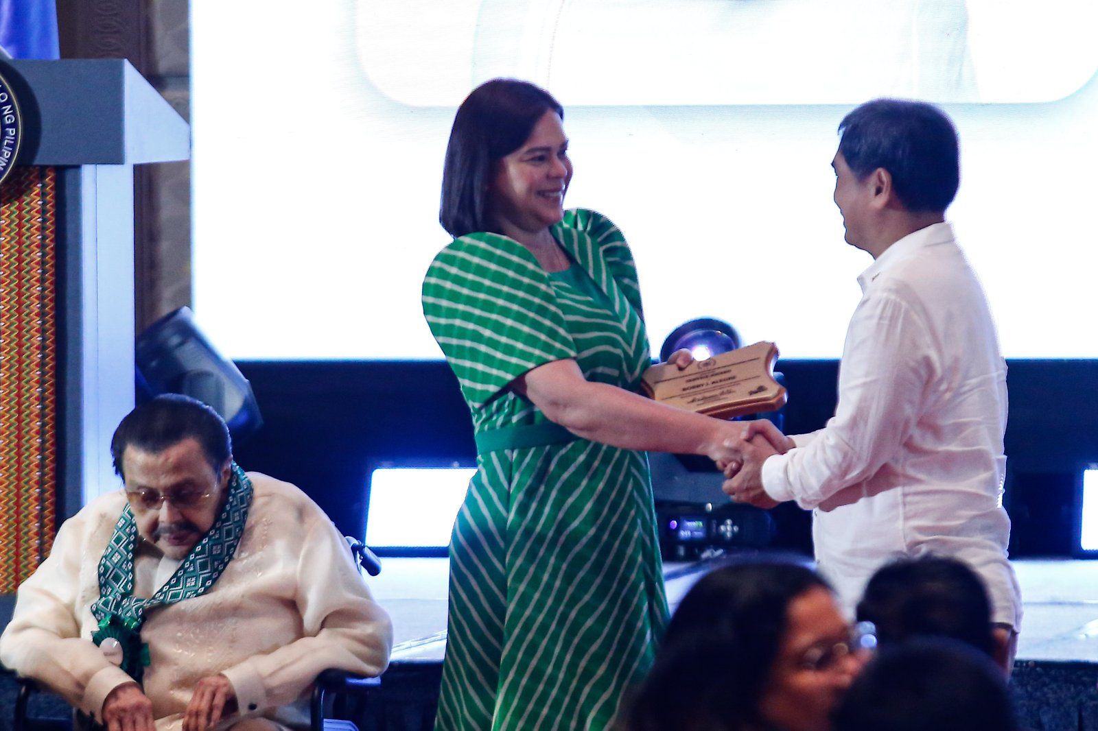 Vice President Sara Duterte leads the 90th anniversary celebration of the Office of the Vice President at the Shangri-La Hotel in Makati City on November 14, 2025. The event also marked the launch of a coffee table book highlighting the contributions of past and present vice presidents of the Philippines.