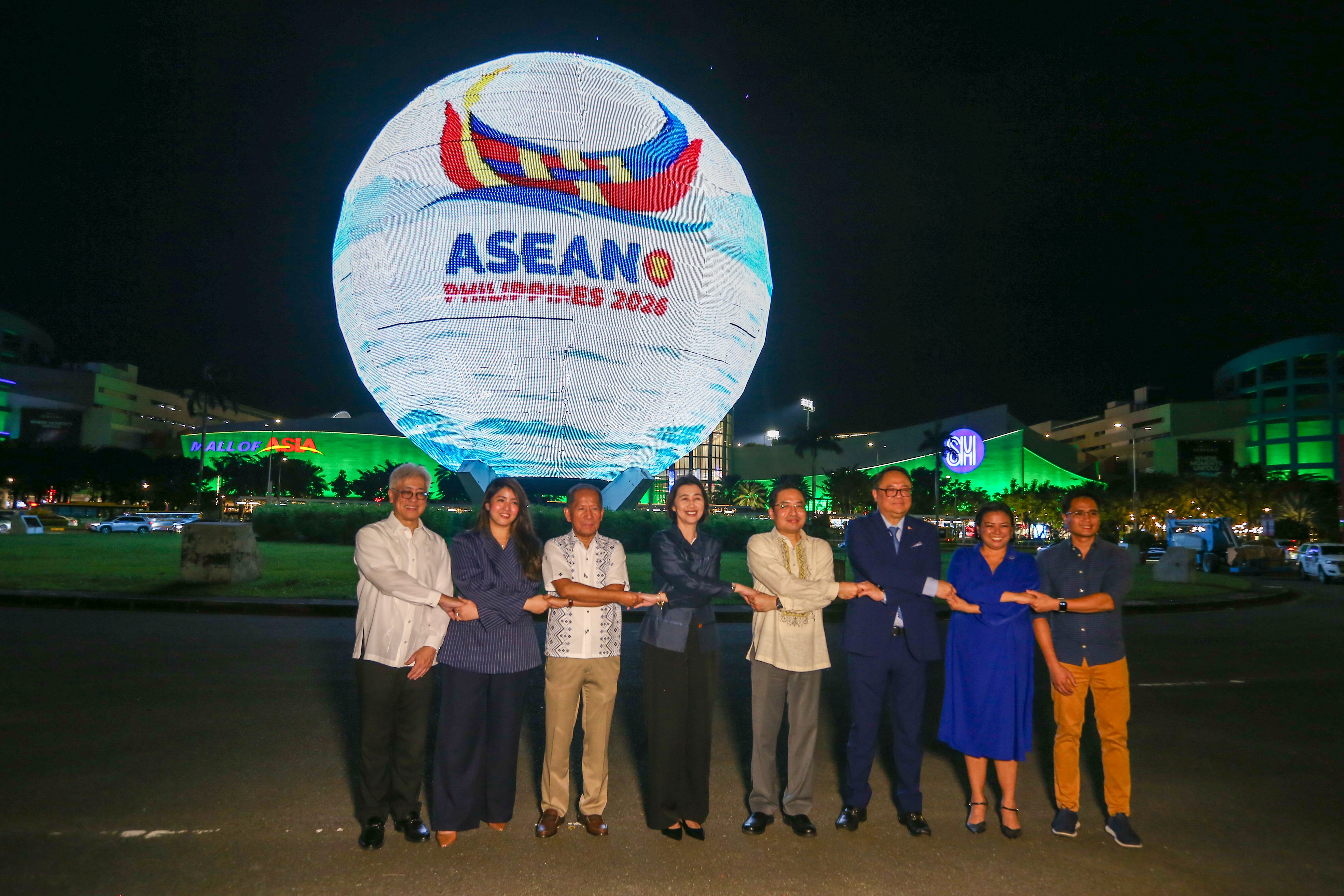 SM MOA globe illuminates in ASEAN 2026 logo