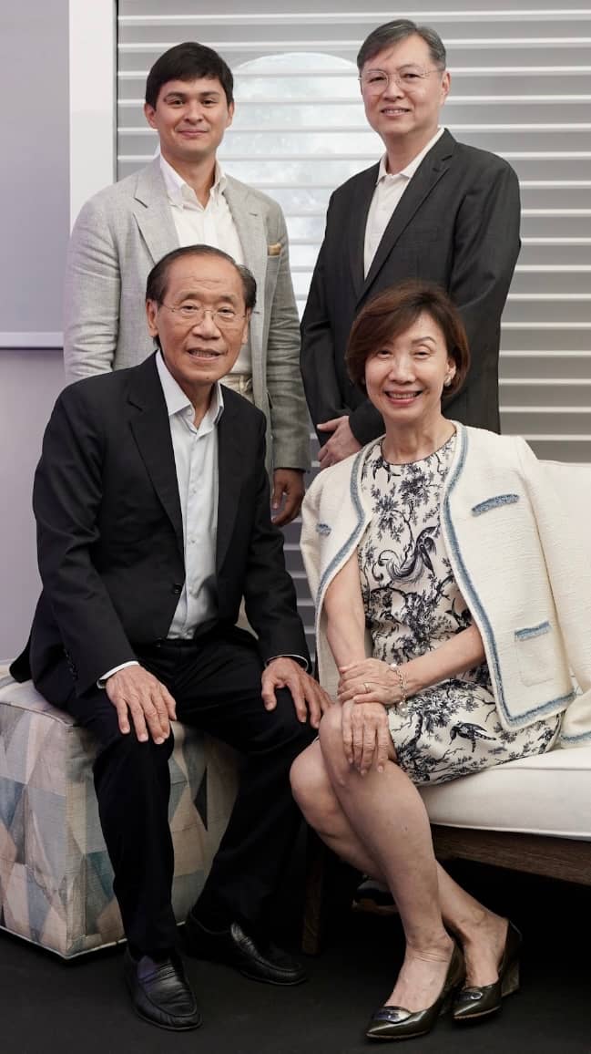 STANDING: Matteo Guidicelli (Filipino actor, military officer, entrepreneur) and Henry Chan (Hunter Douglas general manager for Window Fashion Division). Seated: Steve Sy (Focus Global president) and Loli Sy (Focus Global EVP).
