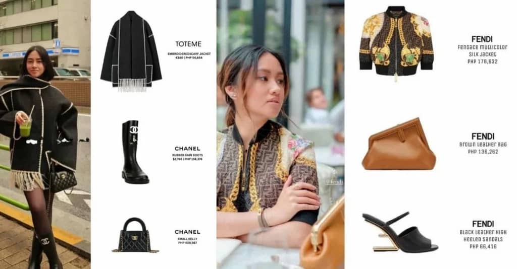 Claudine Co flaunts her lavish lifestyle, complete with the price tags of her outfit of the day.