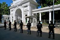 BORDER Guard Bangladesh personnel stand guard at the International Criminal Tribunal premises, where the crimes against humanity trial of fugitive former Prime Minister Sheikh Hasina is held, in Dhaka on 17 November 2025.