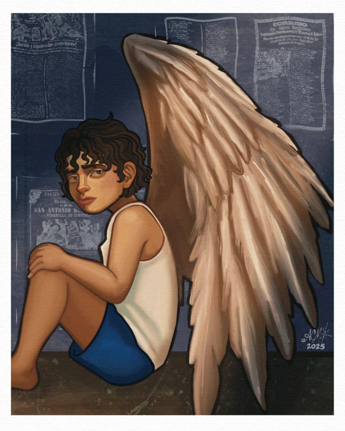 "Where the Burden Falls," 2025 digital painting by Amelia Clarissa de Luna Monasterial.