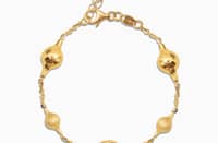 TEXTURED nested beads ladies bracelet in (Italian) 18K yellow gold.