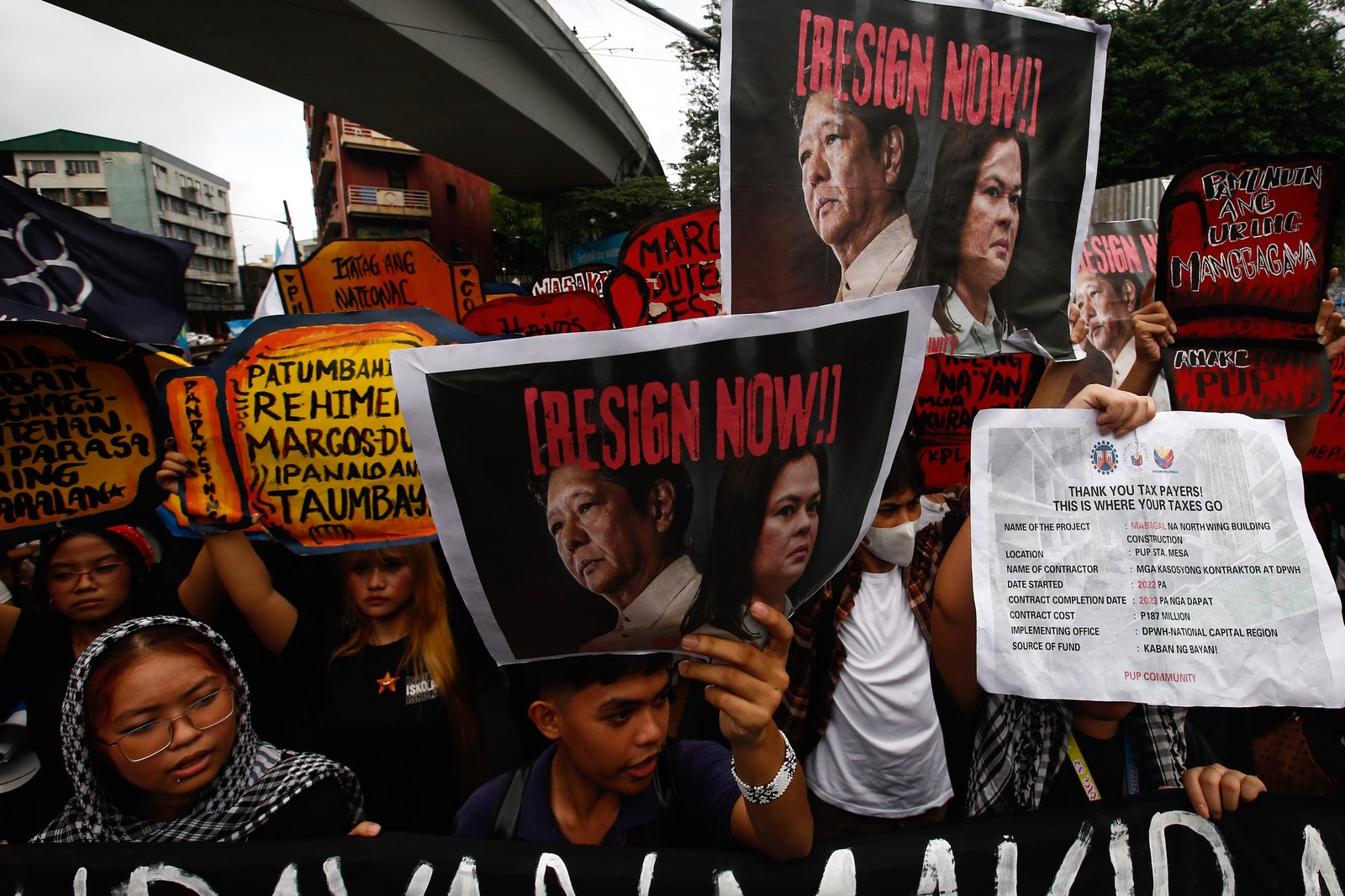 Students and your organization along U-Belt and Taft Avenue march to Mendiola on Friday afternoon, 21 November 2025, for the national day of walkout. They are calling for the resignation of President Ferdinand Marcos Jr. and Vice-President Sara Duterte and all public officials involved in the massive corruption.
