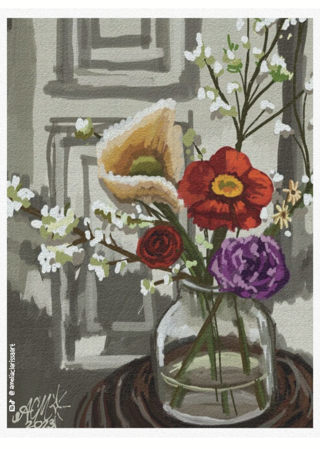 ‘Just Look at the Flowers,’ 2023 digital painting.