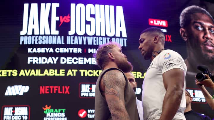 JAKE Paul (left) is convinced that he can pull off a stunning upset of former world heavyweight champion Anthony Joshua in an eight-round boxing match on 19 December in Florida.