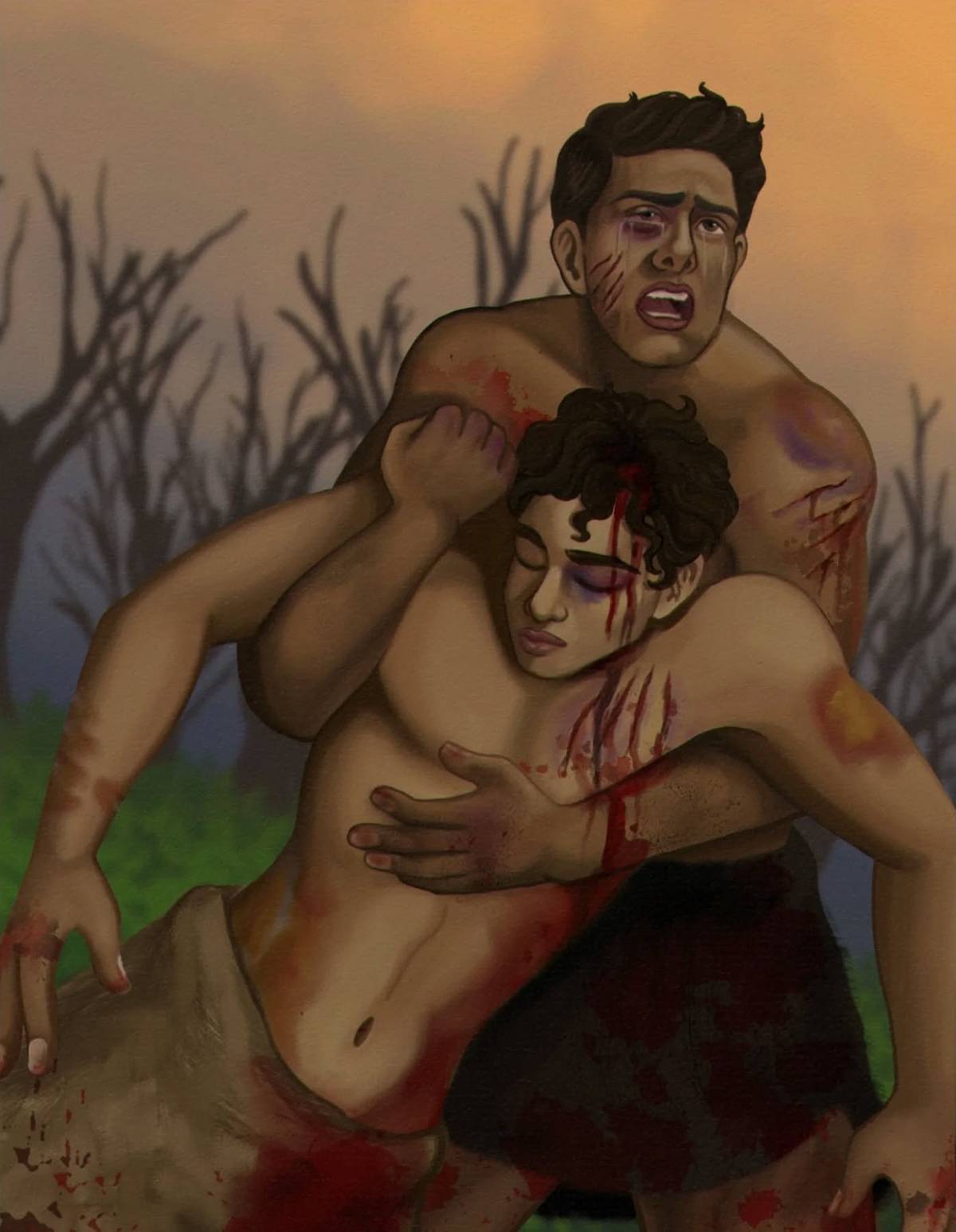 "Am I My Brother's Keeper?" 2024 digital painting by Amelia Clarissa de Luna Monasterial.