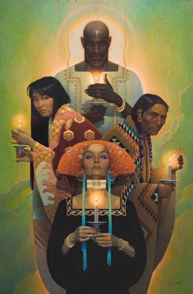 "A Common Thread," oil and gold leaf on canvas, by Thomas Blackshear II.