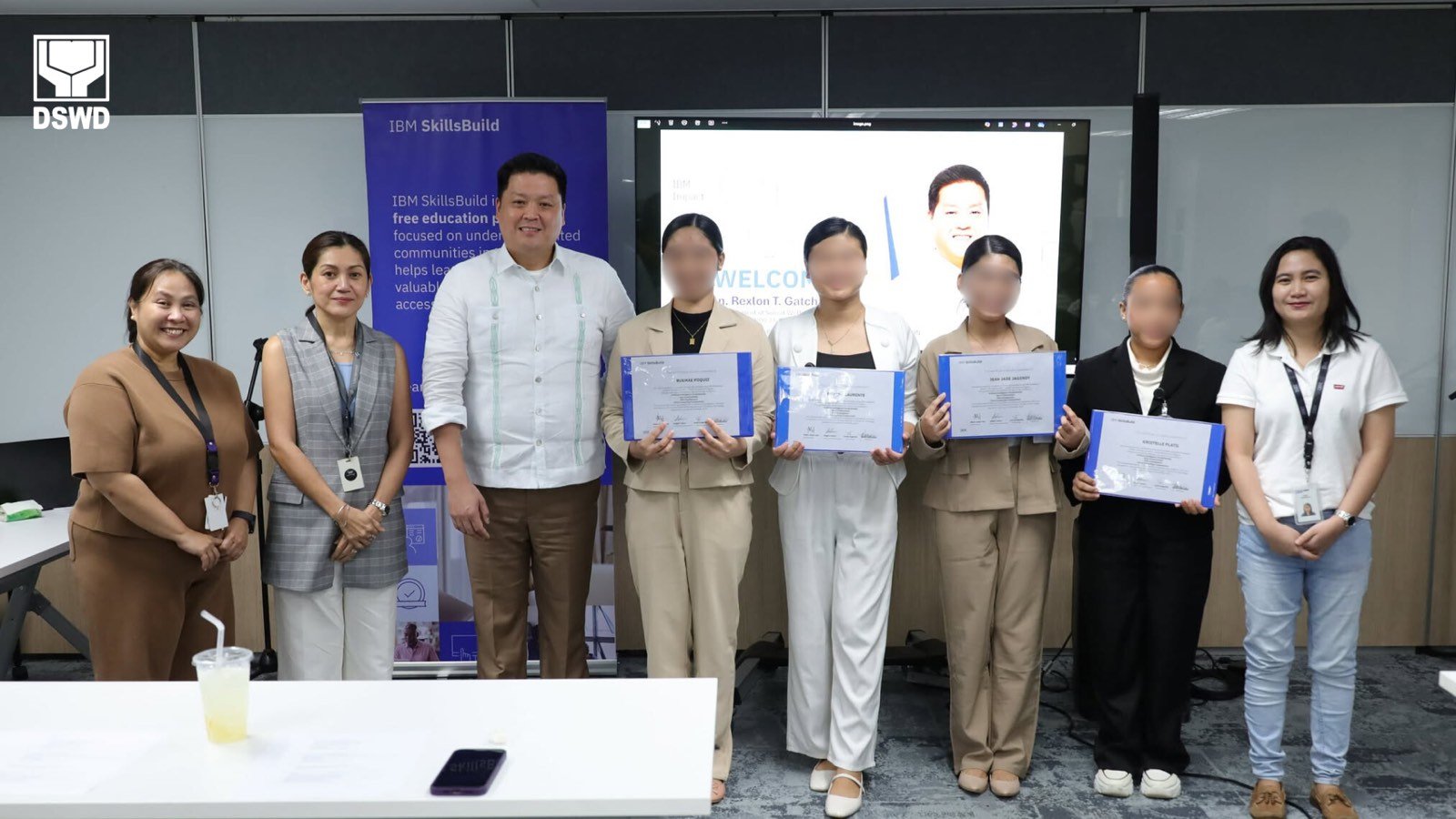 DSWD chief encourages 8 Marillac girls completing IBM SkillsBuild