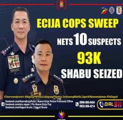 Nueva Ecija police: 10 arrested, P93K shabu seized