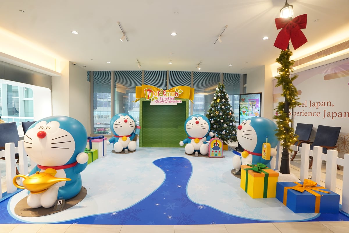Spot playful Doraemon touches throughout Mitsukoshi BGC.