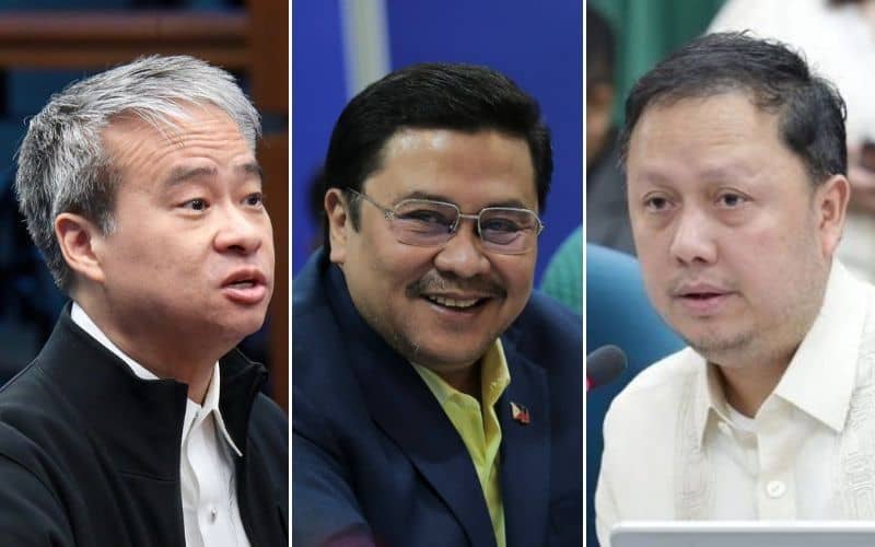 From left to right: Senator Joel Villanueva, Senator Jinggoy Estrada, and former Congressman Zaldy Co.