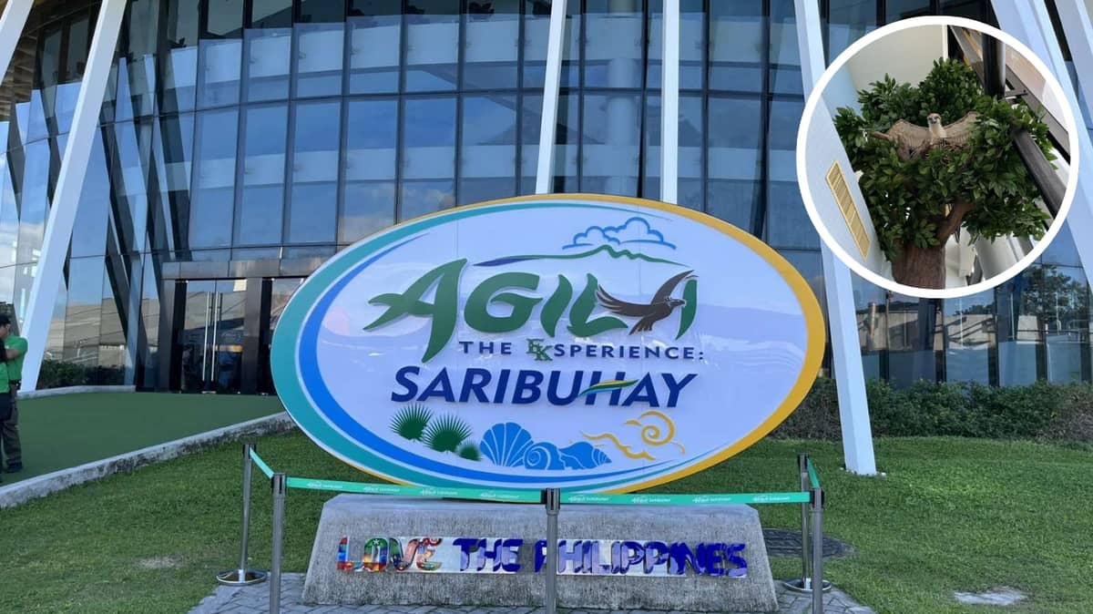 Saribuhay entrance and an eagle statue display inside (inset).