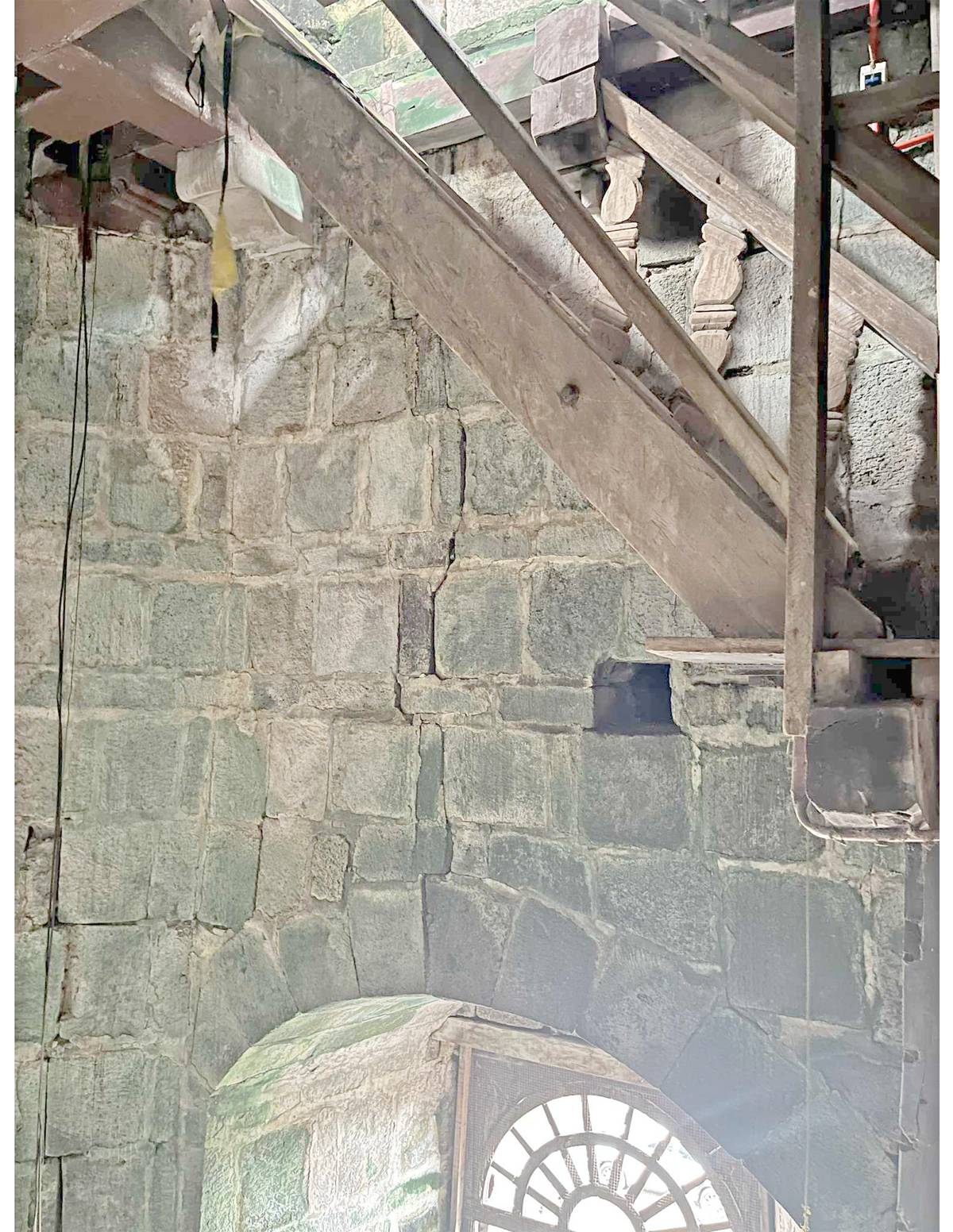 A newly discovered vertical crack inside the Tayabas Basilica belfry raises urgent structural concerns.