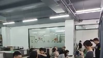 CHINESE nationals inside the raided office at the Sunland Building along Casal Street.