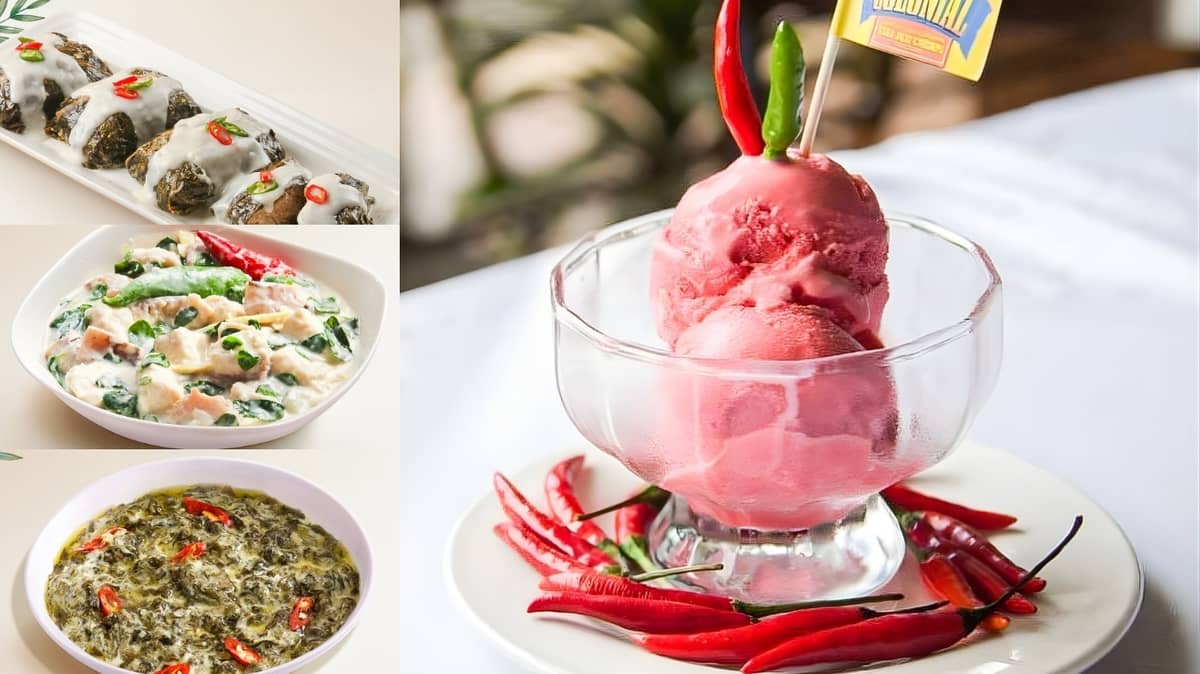 Bold and spicy Bicol flavors. Geewan’s Pinangat, Laing and Kinunot, paired with 1st Colonial Grill’s iconic Sili Ice Cream.