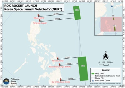 PhilSA warns of possible debris near Philippine waters after Korean rocket launch