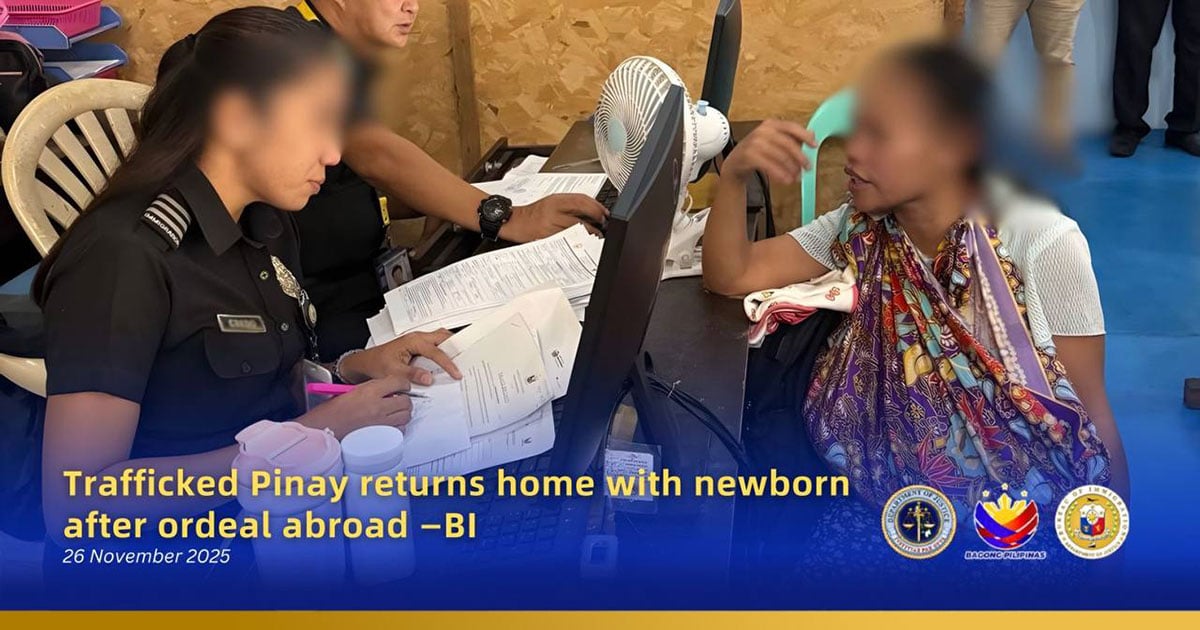 Trafficked Pinay, newborn repatriated
