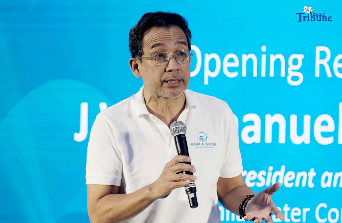 (November 27 2025) Manila Water President and CEO Jocot De Dios speak during the 13th anniversary of its flagship environmental advocacy program, Toka-Toka, held at Eton Centris in Quezon City on Thursday November 27 2025, Toka-Toka since its launch in 2012, it has been the only advocacy in the Philippines dedicated to promoting proper wastewater practices and environmental stewardship. during the Manila Water celebration of the 13th anniversary of its flagship environmental advocacy program, Toka-Toka, held at Eton Centris in Quezon City on Thursday November 27 2025. Photo/Analy Labor