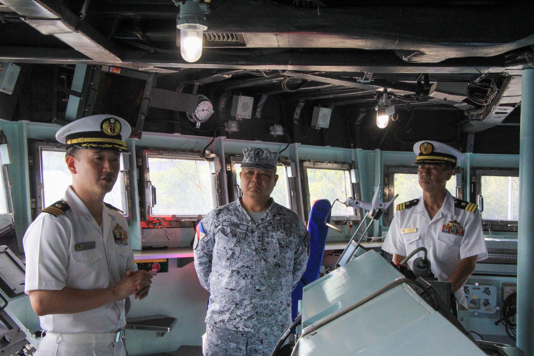 PF Commander, Rear Admiral Joe Anthony C Orbe PN, receives a shipboard orientation at the bridge of JS Harusame (DD102), alongside its Commanding Officer, Commander Makoto Ozawa on November 26, 2025.