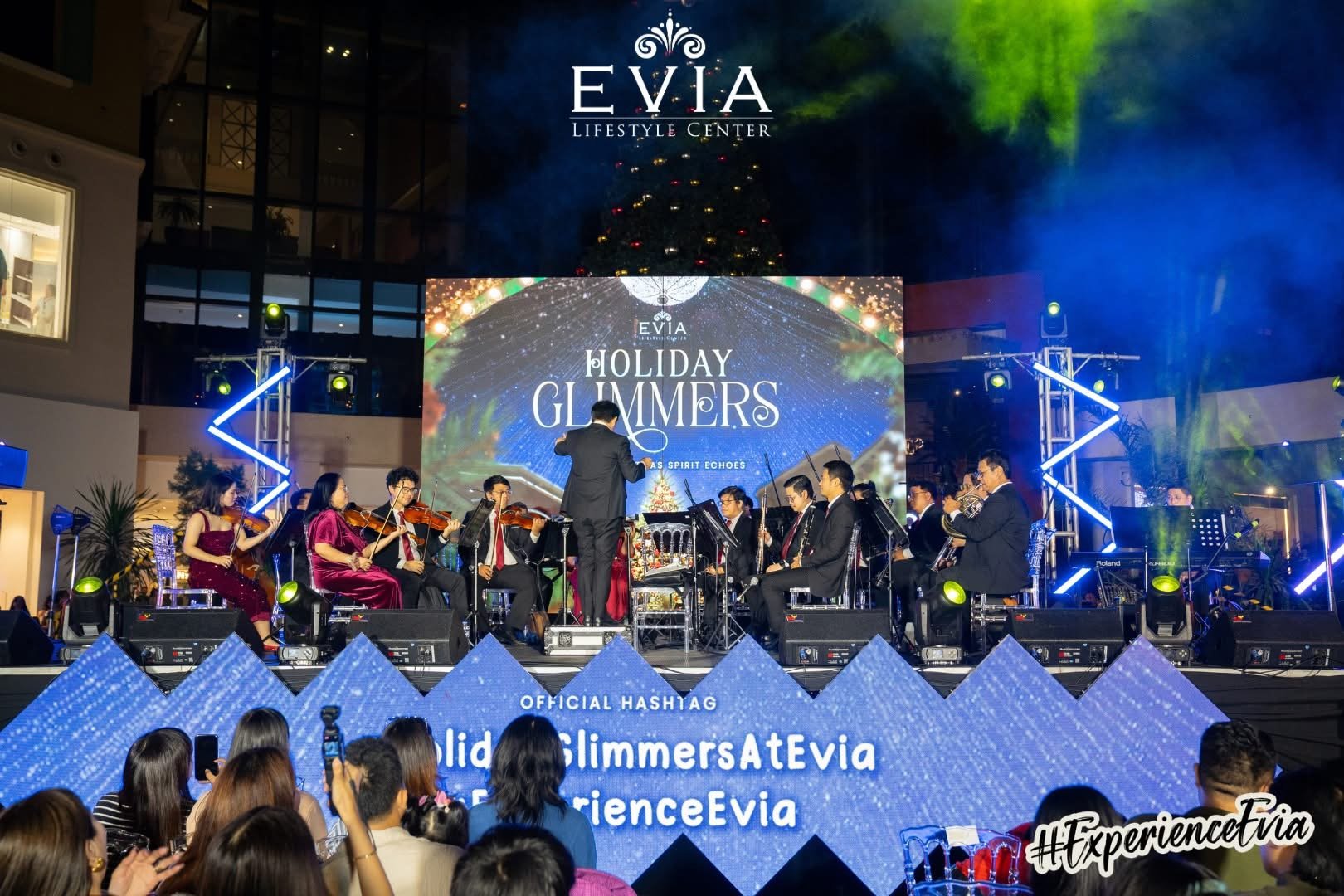 Shining, ‘glimmering’ and splendid: Evia’s 45-foot Christmas tree lights up the night