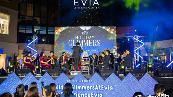 The 45-foot Christmas Tree, standing in the Garden Atrium of Evia Lifestyle Center, served as the centerpiece for its tree lighting ceremony.
