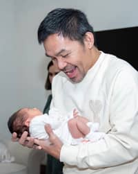 Lolo Manny welcomes his first grandchild.