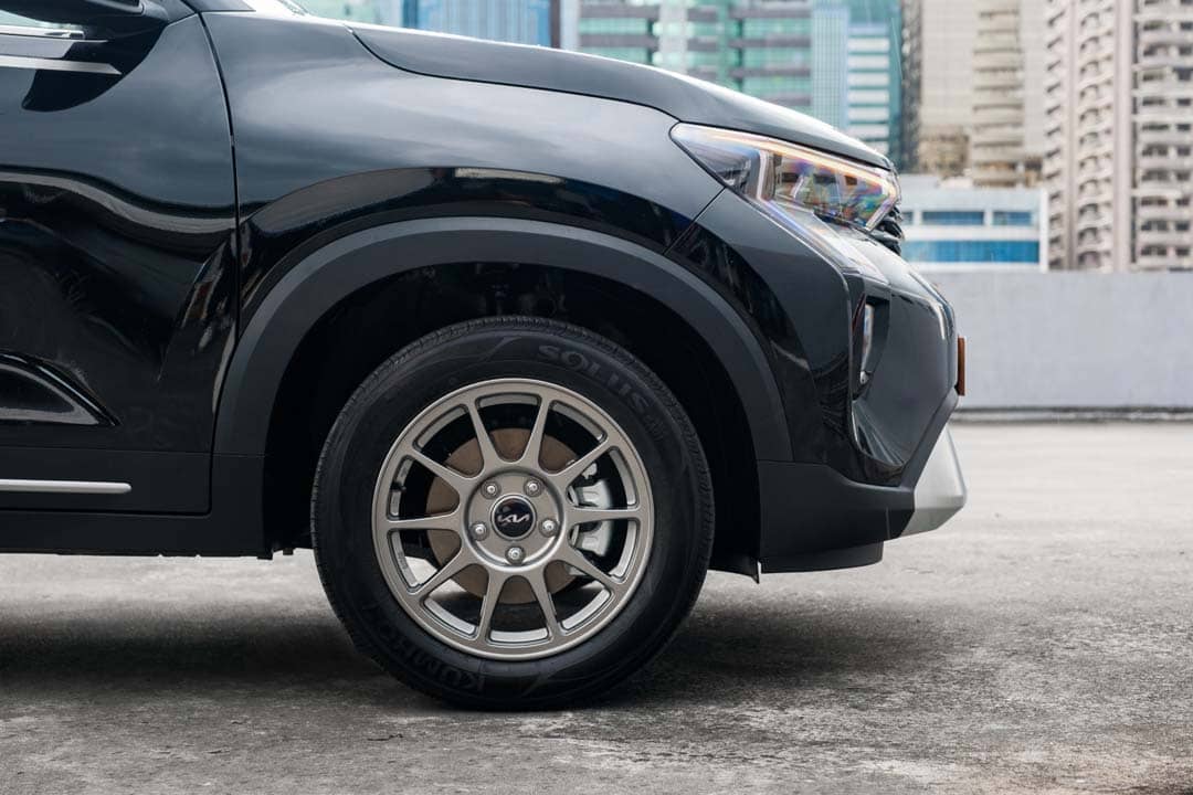 ALLOY wheels in contrasting silver give the black unit a sportier look.